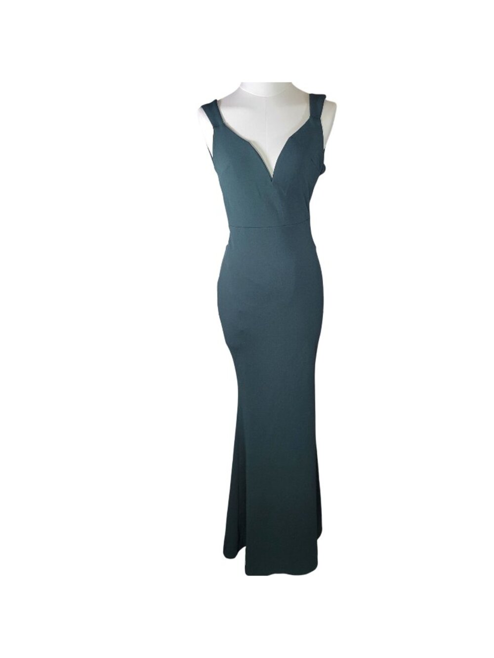 Lulus Alluring Temptation Emerald Backless Ruched Mermaid Maxi Gown Size S